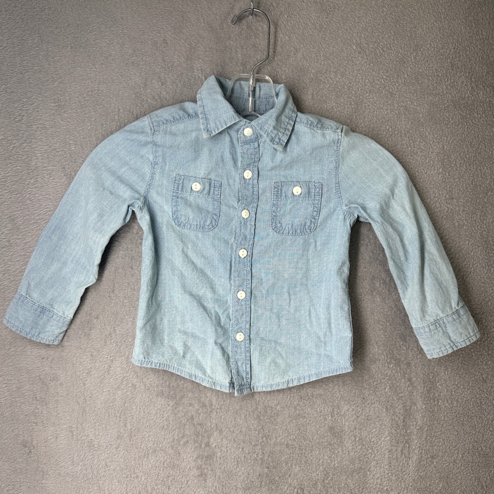 OshKosh Chambray Shirt, 2T, Long Sleeve, Button Down, Denim Look, Casual Top